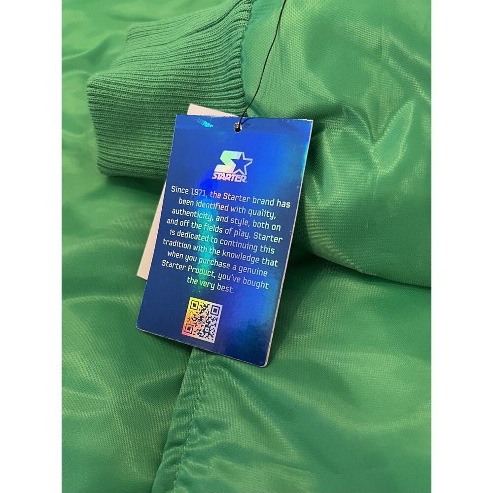 Size S - New York Jets Starter Satin Green Bomber Jacket💚 Brand New + 11 Pins! - Picture 4 of 9